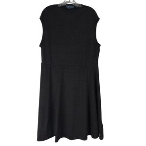 Modcloth Dress Women's 1X Gray Sleeveless Knit Fit & Flare Stretch Work Casual